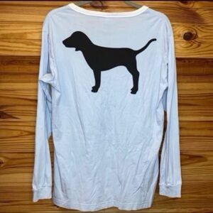 Victoria’s Secret PINK black dog sky blue spirit jersey large